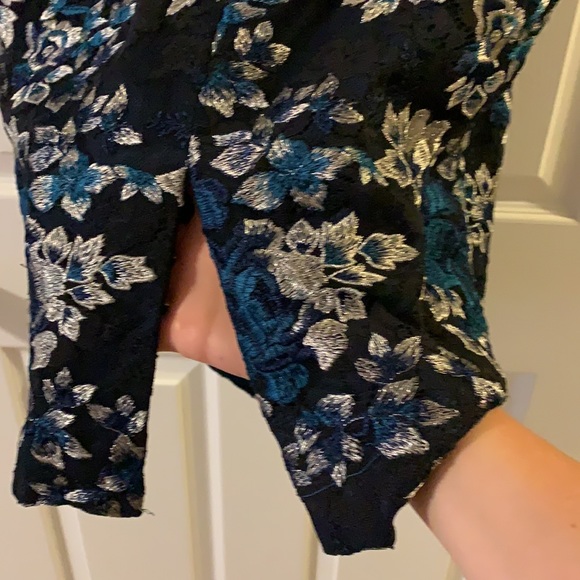 White House Black Market Dress Size 6 blue silver - Picture 8 of 14